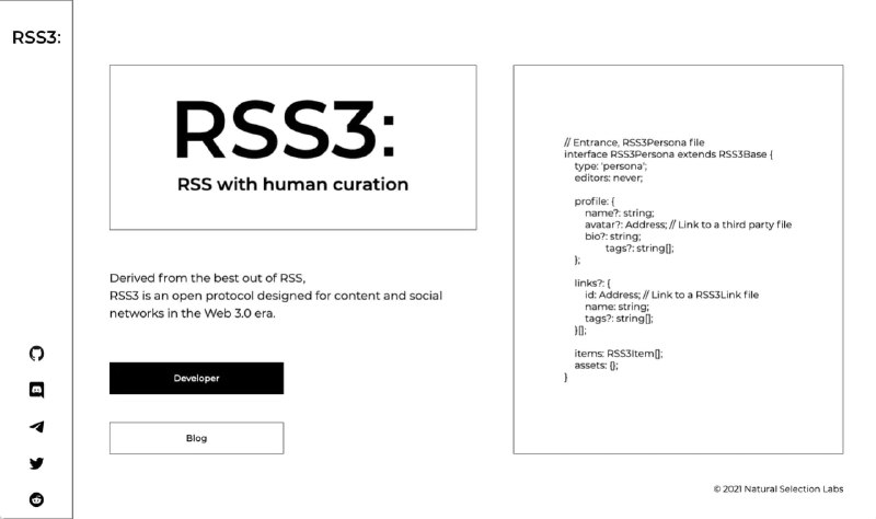 「RSS3 来了」四天前， #RSS3 发布了协议的第一个 alpha 版本：