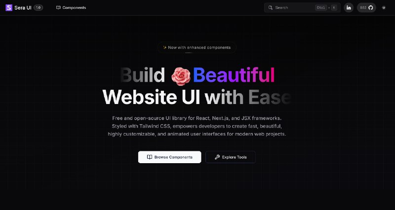 Sera UI - Free React and Next.js UI Component Library