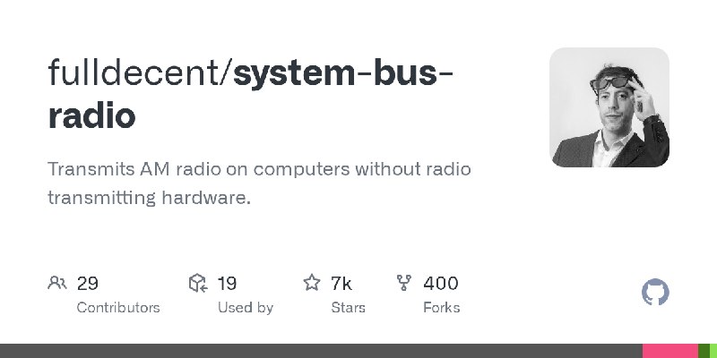 GitHub - fulldecent/system-bus-radio: Transmits AM radio on computers without radio transmitting hardware.