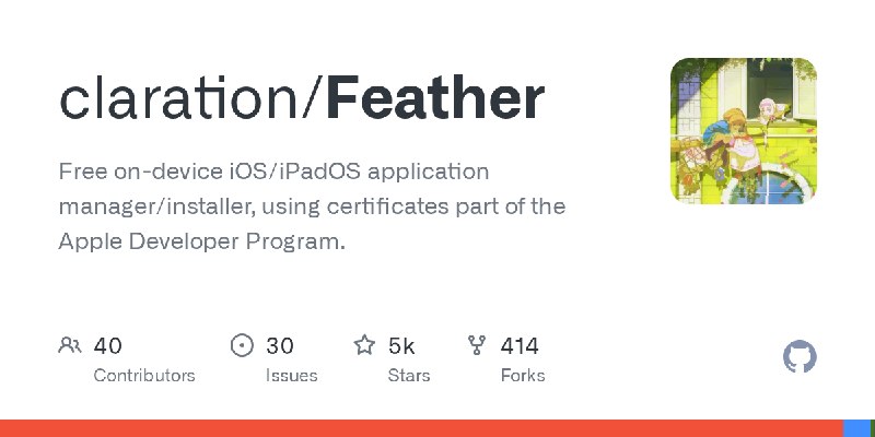 GitHub - claration/Feather: Free on-device iOS/iPadOS application manager/installer, using certificates part of the Apple Developer…