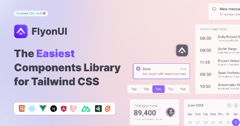 FlyonUI - Free Tailwind CSS UI Components Library