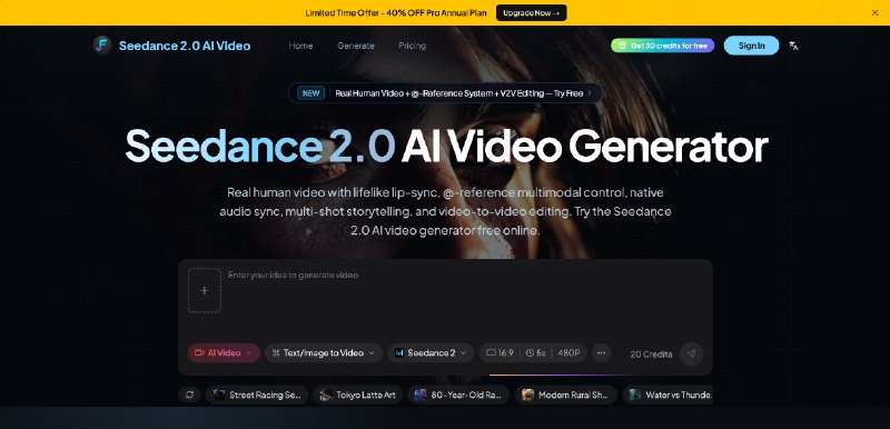 Seedance 2.0 AI Video Generator | Free Online