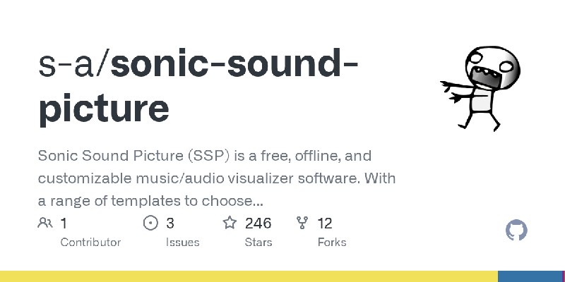 GitHub - s-a/sonic-sound-picture: Sonic Sound Picture (SSP) is a free, offline, and customizable music/audio visualizer software.…