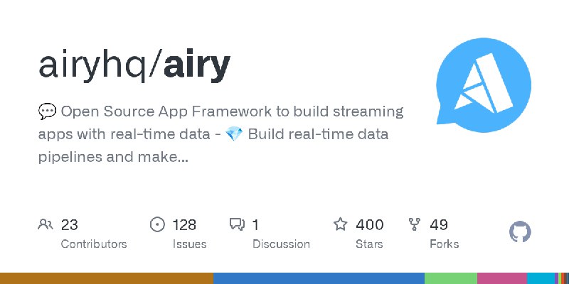 GitHub - airyhq/airy: 💬  Open Source App Framework to build streaming apps with real-time data - 💎  Build real-time data pipelines…