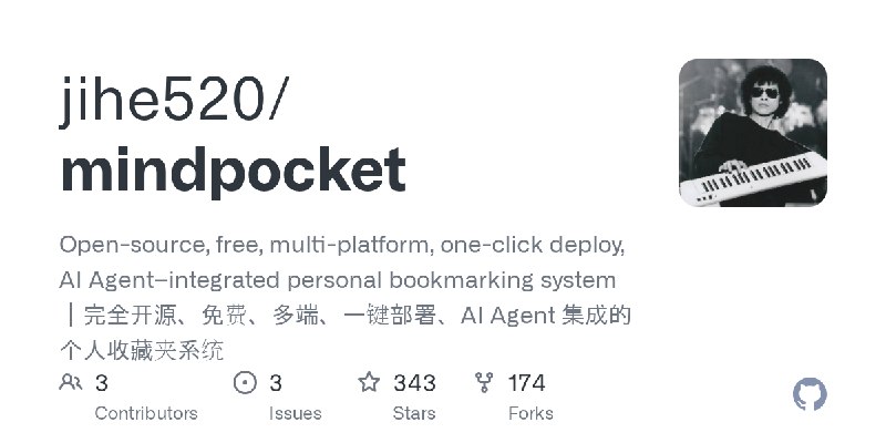 GitHub - jihe520/mindpocket: Open-source, free, multi-platform, one-click deploy, AI Agent–integrated personal bookmarking sys…