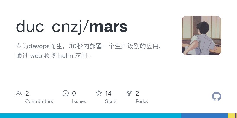 GitHub - duc-cnzj/mars: 专为devops而生，30秒内部署一个生产级别的应用，通过 web 构建 helm 应用。