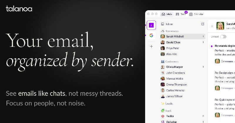 Talanoa - Email Organized by Sender