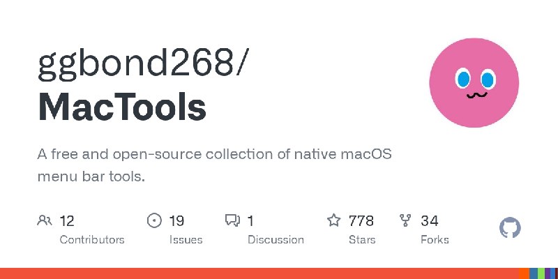 GitHub - ggbond268/MacTools: A free and open-source collection of native macOS menu bar tools.