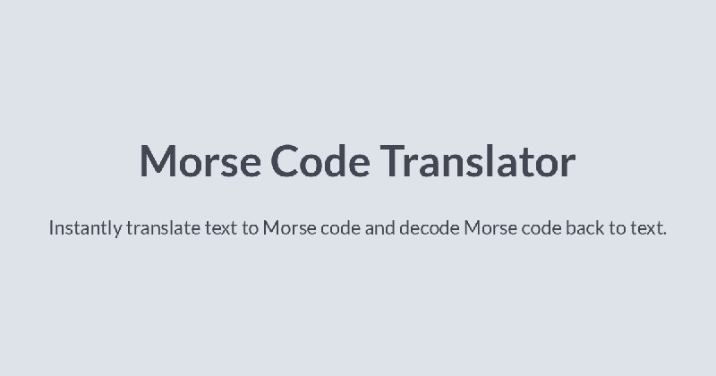 Morse Code Translator