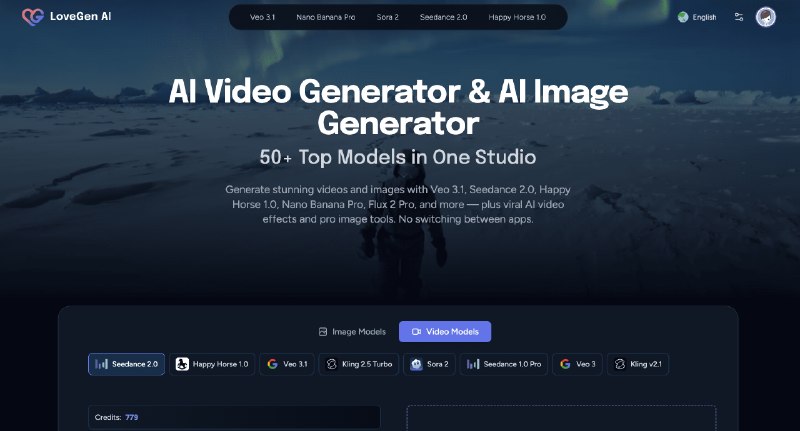 LoveGen AI — AI Video Generator & AI Image Generator | 50+ Models All in One