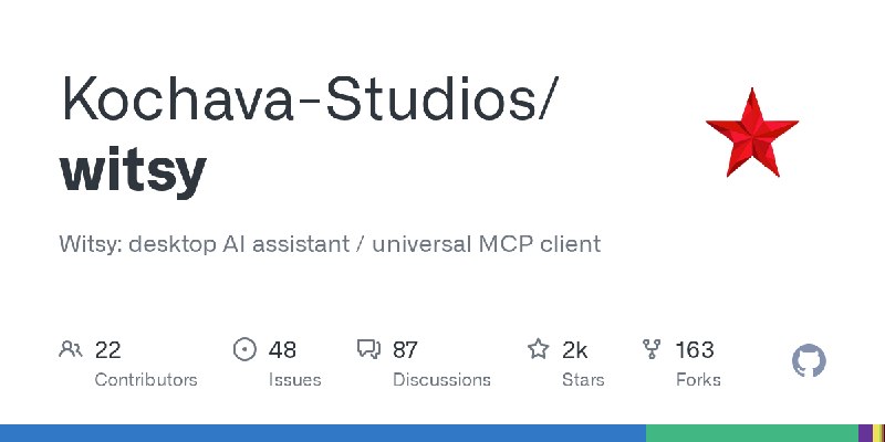 GitHub - Kochava-Studios/witsy: Witsy: desktop AI assistant / universal MCP client