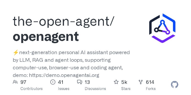 GitHub - the-open-agent/openagent: ⚡️next-generation personal AI assistant powered by LLM, RAG and agent loops, supporting computer…