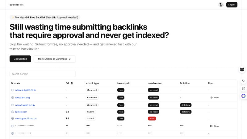 100+ High-DR Free Backlink Sites (No Approval Needed!) list