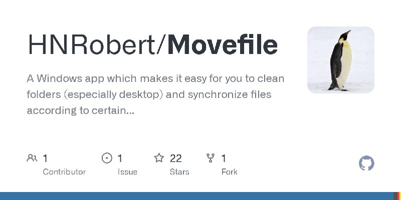GitHub - HNRobert/Movefile: A Windows app which makes it easy for you to clean folders (especially desktop) and synchronize files…