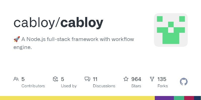 GitHub - cabloy/cabloy: 🚀 A Node.js full-stack framework with workflow engine.