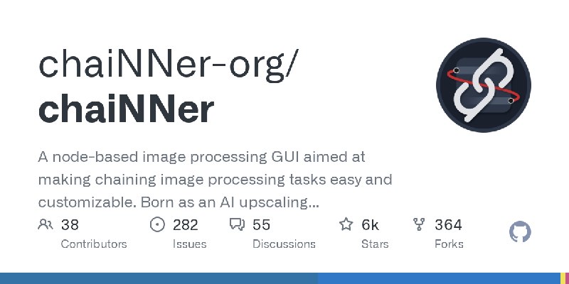 GitHub - chaiNNer-org/chaiNNer: A node-based image processing GUI aimed at making chaining image processing tasks easy and customizable.…