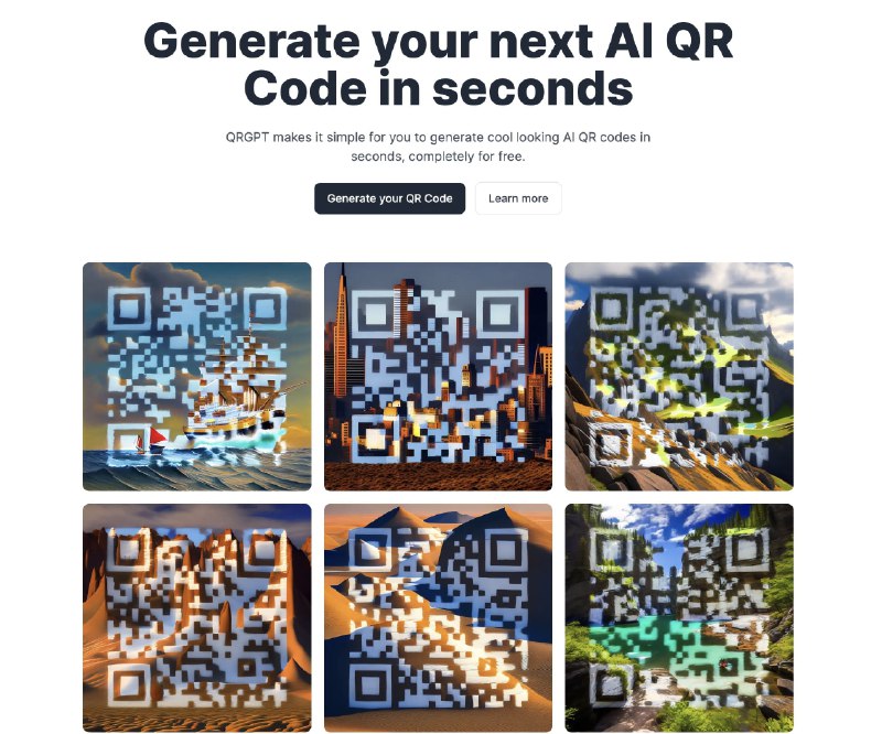 #AI #AI二维码QRGPT-免费的AI二维码介绍QRGPT 让您在几秒钟内轻松生成外观酷炫的 AI 二维码，完全免费