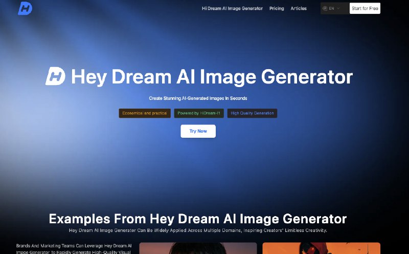 Hey Dream AI：免费视频与图片生成AI工具
