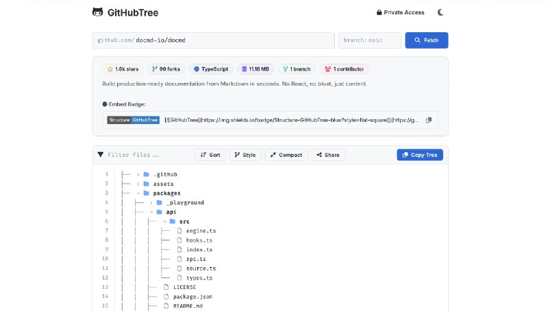 GitHub Repo Structure Visualizer : GitHubTree