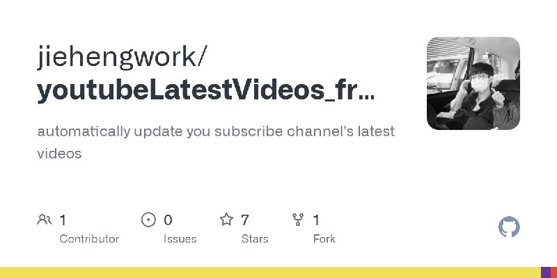 GitHub - jiehengwork/youtubeLatestVideos_frontEnd: automatically update you subscribe channel's latest videos
