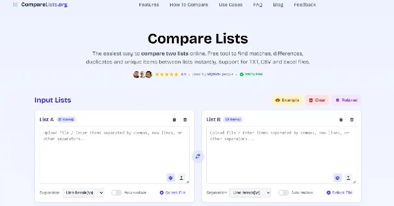 Compare Lists Online | Free List Comparison Tool