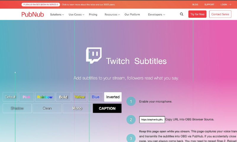 使用OBS通过下方网页将即时字幕在直播中推流到YOUTUBE等频道