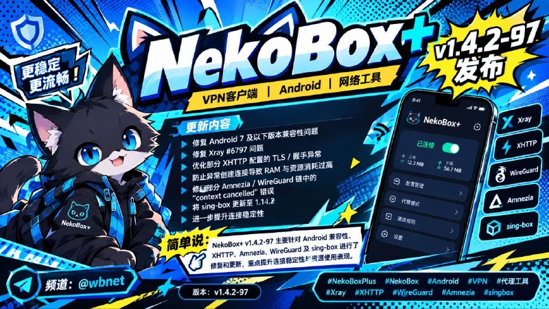 📦 NekoBox+ v1.4.2-97 发布📦 Android ｜ VPN客户端 ｜ 网络工具