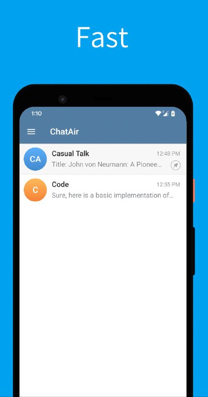 ChatAirChatAir 是 ChatGPT 和 Gemini 的原生客户端Android 版 ChatAir  是 OpenAI 和 Gemini 的原生客户端，提供比ChatGPT 更流畅、更快速的聊天体验