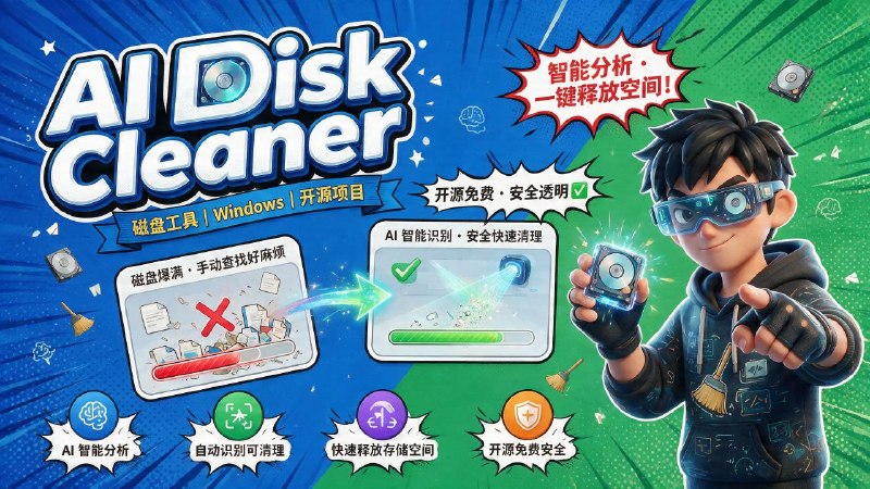 🤖 AI Disk Cleaner 智能磁盘清理📦 磁盘工具 ｜ Windows ｜ 开源项目
