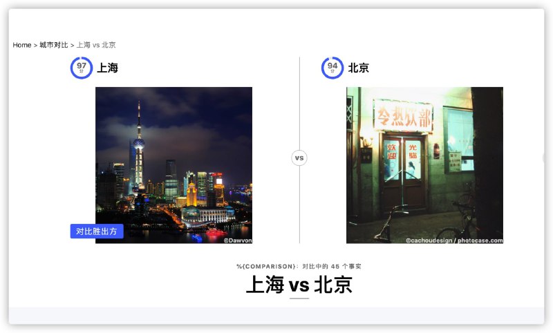 昨天微信群有人推荐的：#对比网站 #万物皆可对比LINK：