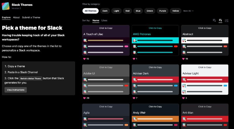 Slack themes