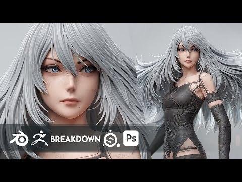 blender+ZBrush+SP+PS  全流程制作视频链接：