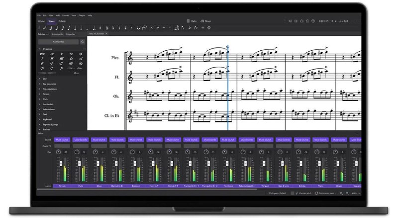 MuseScore  免费开源的写谱工具一款用 C++ 编写的创建和编辑乐谱的桌面工具，拥有精美的界面、中文语言和丰富的功能，重点是免费畅用无限制