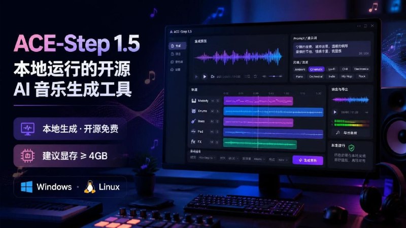 🎵 ACE-Step 1.5 — 本地运行的开源 AI 音乐生成工具📦 AI 音乐 ｜ Windows / Linux ｜ 开源项目