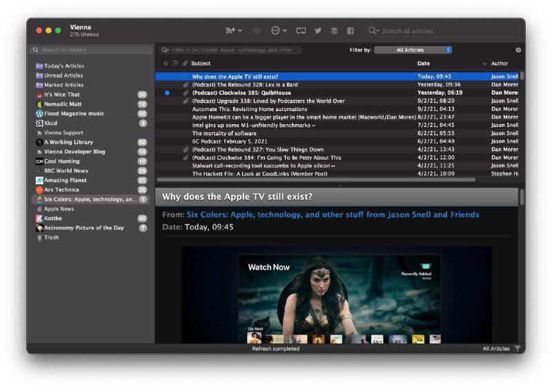 #RSS适用于MAC OS的开源RSS阅读工具