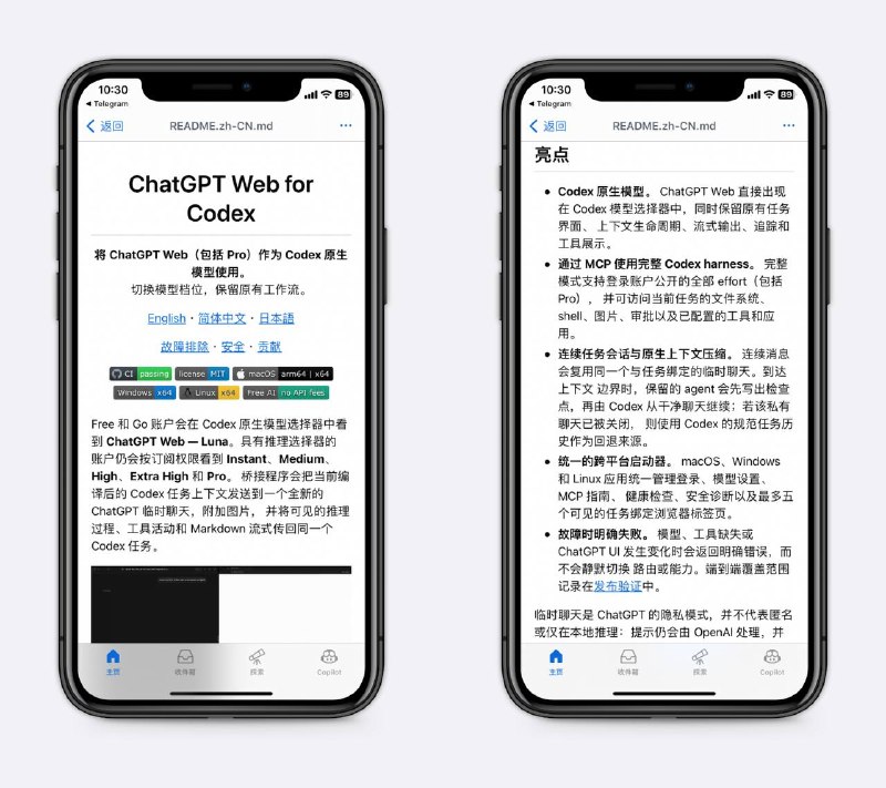 让ChatGPT网页版和codex协作这两个项目都是网页版出方案，codex执行，在codex上发布任务时，codex会通过内置浏览器把任务提交到网页端，由网页端来思考、规划，相当于外置了一个聪明的大脑～