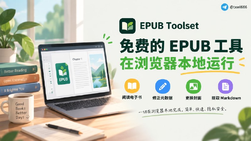 EPUB Toolset面向读者、作者、研究人员和独立出版者的免费浏览器端 EPUB 工具点击访问#EPUB