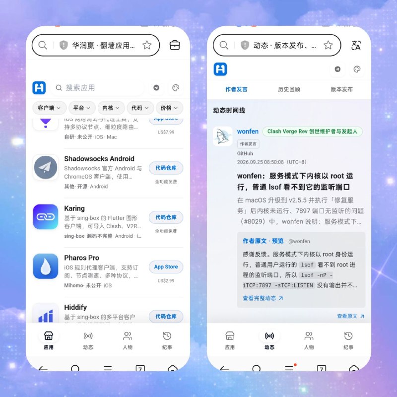 🔥 Huarun — 代理 / VPN 客户端百科📦 网络工具 ｜ 在线网站 ｜ 客户端资料库