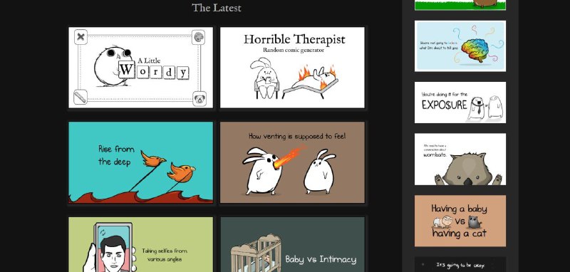 The Oatmeal漫画网站，内容诙谐有趣，涵盖了科技、生活、人际关系等方面