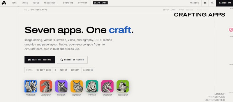 🎨 ArtCraft Crafting Apps — 一套开源的专业创作工具🛠 图片 ｜ 矢量 ｜ 视频 ｜ 摄影 ｜ PDF ｜ 动效 ｜ 排版