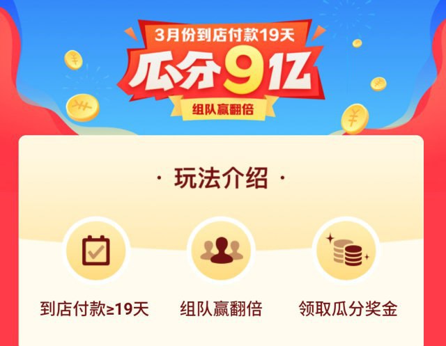提醒：支付宝一起瓜分9亿红包活动组队最后一天最后一天，主要提醒大家玩此活动还未组队的及时组队