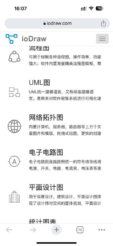免费的在线作图软件，用于制作流程图、思维导图、甘特图、白板手绘图、拓扑图、组织结构图、UML、ER 和时序图、电子电路图等，无需注册即可使用