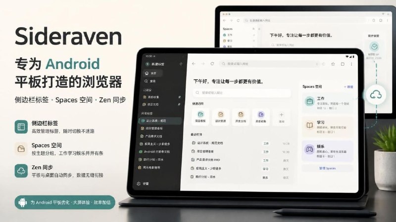 🌐 Sideraven — 专为 Android 平板打造的浏览器📦 浏览器 ｜ Android ｜ 开源项目