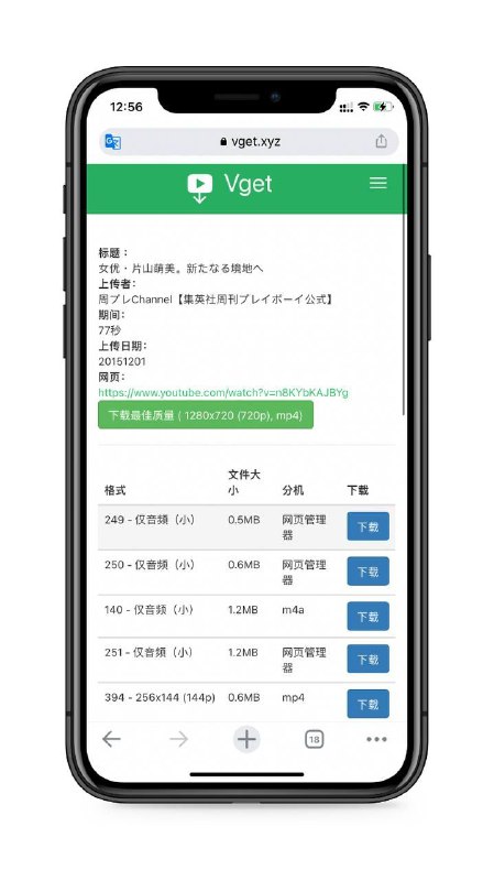Vget视频下载最好的免费视频下载在线服务，支持视频和音频，支持1k多网站软件～